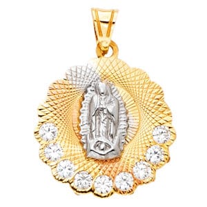 14K 3C Guadalupe CZ Pendant S3