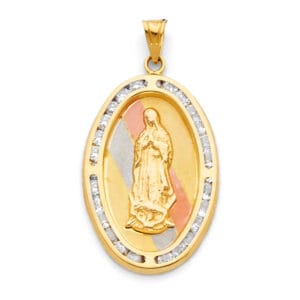 14K 3C Guadalupe CZ Pendant S9
