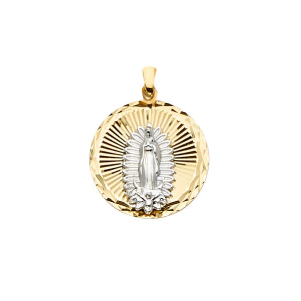 14K 2T Guadalupe Medal Pendant S3