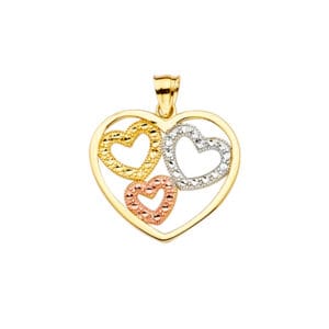 14K 3C Heart Pendant S3