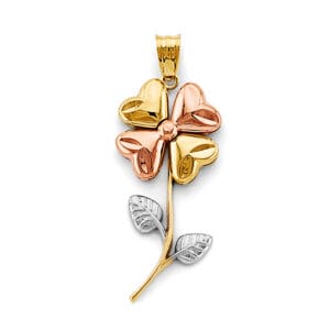 14K 3C Flower Pendant S7