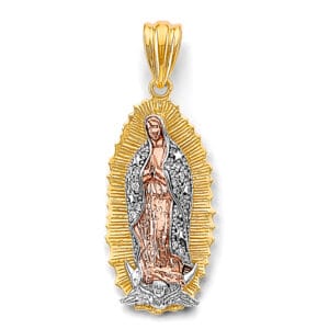 14K 3C CZ Guadalupe Pendant S9