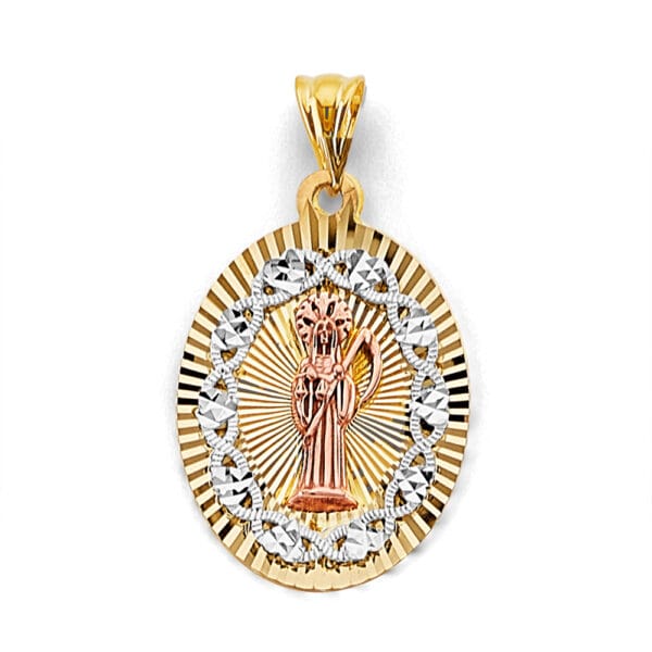 14K 3C Stamp Santa Muerte Pendant S2