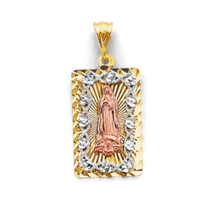 14K 3C Stamp Guadalupe Pendant S3
