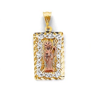 14K 3C Stamp Santa Muerte Pendant S1