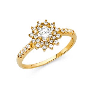 14KY CZ Engagement Ring S16
