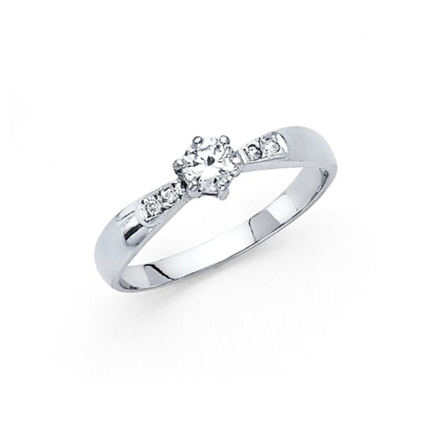 14KW CZ Engagement Ring S17
