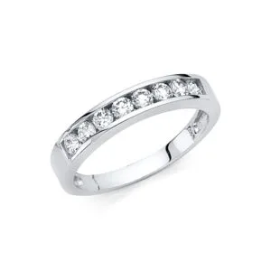 14KW CZ Wedding Band S2