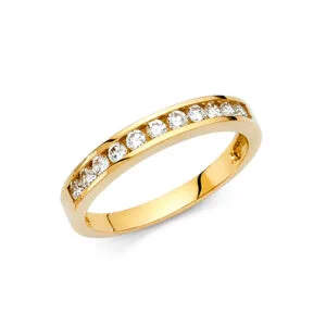 14KY CZ Wedding Band S2