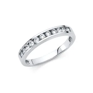 14KW CZ Wedding Band S1