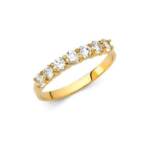 14KY CZ Wedding Band S8