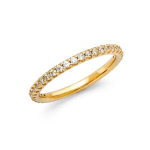 14KY CZ Wedding Band S15