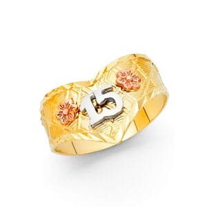14K 3C 15 Years Ring S26