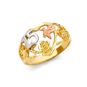 14K 3C 15 Years Ring S31