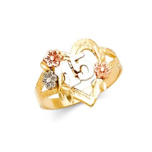 14K 3C 15 Years Ring S32