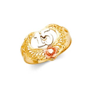 14K 3C 15 Years Ring S33