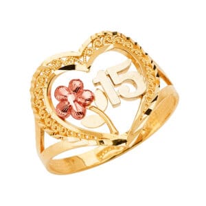 14K 3C 15 Years Ring S35