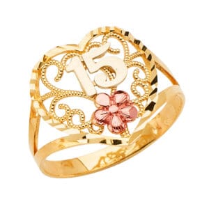 14K 3C 15 Years Ring S36