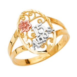 14K 3C 15 Years Ring S37