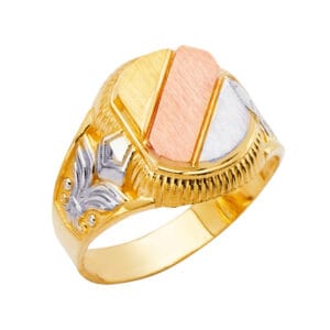 14K 3C Royal Square Men's Ring S2
