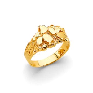 Compact 14K Gold Nugget Men’s Ring