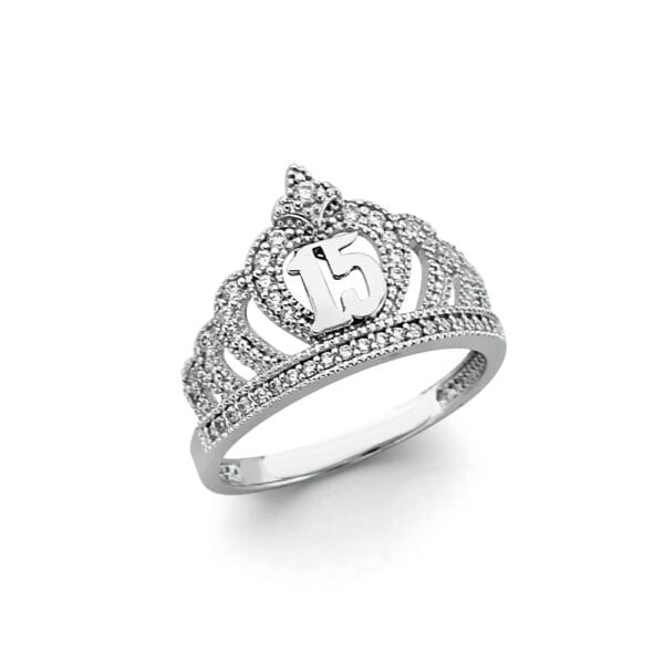 14KW 15 Years Crown Ring